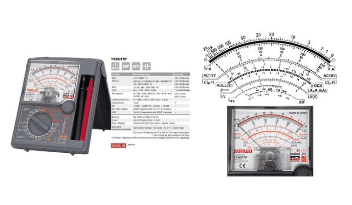 Ký hiệu trên màn hình đồng hồ đo điện chỉ kim