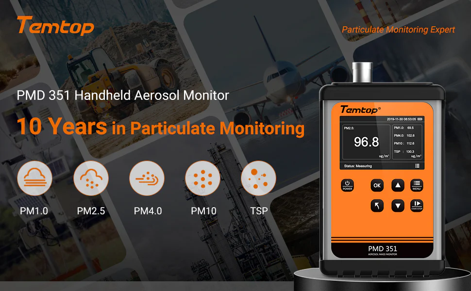 Máy đếm hạt cầm tay Temtop PMD 351 Máy đếm hạt cầm tay Temtop-PDM351