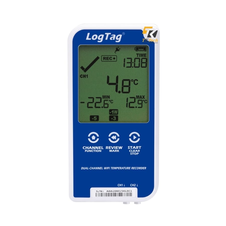 Thiết bị ghi dữ liệu nhiệt độ LCD kênh đôi LogTag UTRED30 16