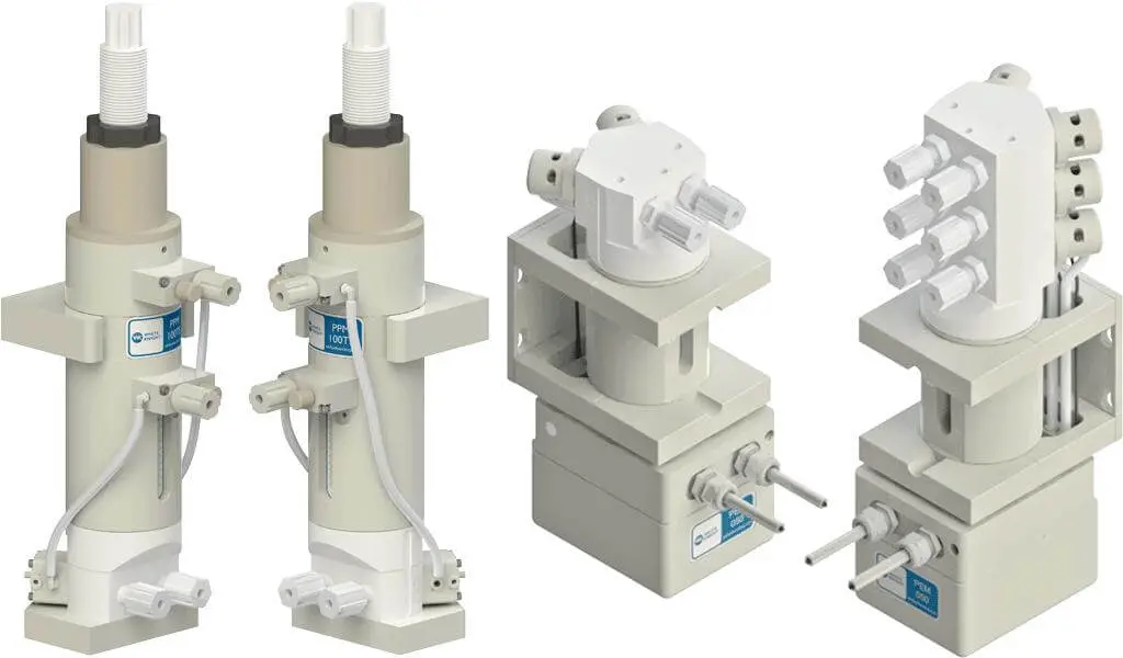 Bơm định lượng khí nén PPM100 - Xử lý chất lỏng White Knight