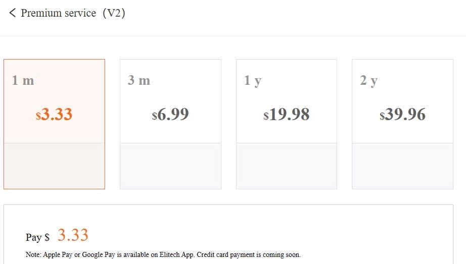 Mua thêm các gói lưu data trực tiếp trên website hãng Elitech