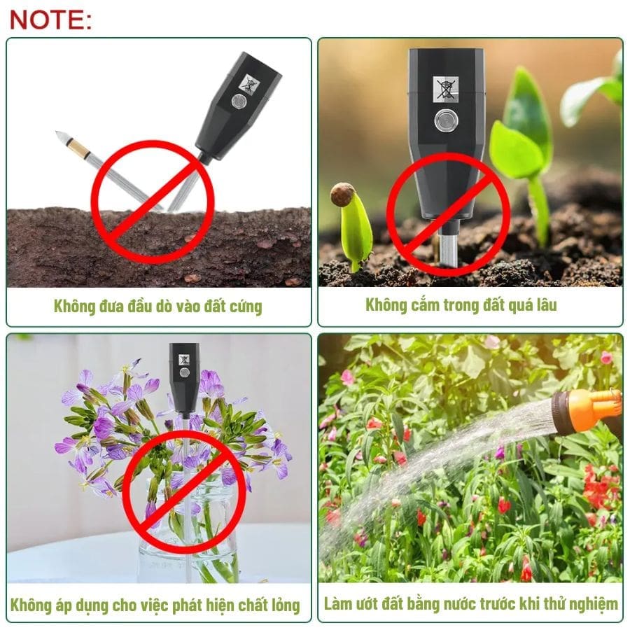 Máy đo độ ẩm pH đất Yieryi TPH01818 (đầu dò dài 300mm) yieryi tph01818